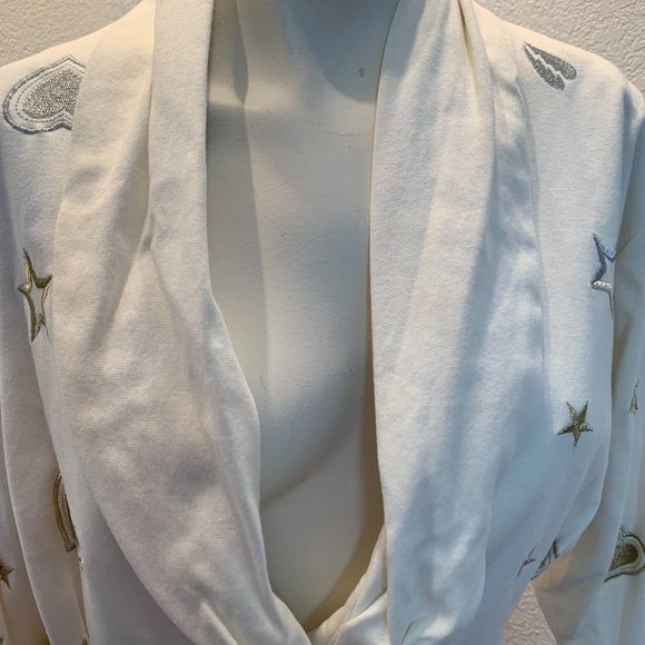 Vintage Kimi Collection cream cotton jacket with hearts size M excellent cond - Picture 7 of 15